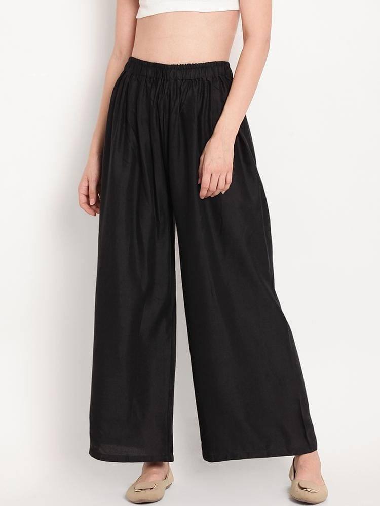 WOMEN'S PLAZZO PANTS - BLACK