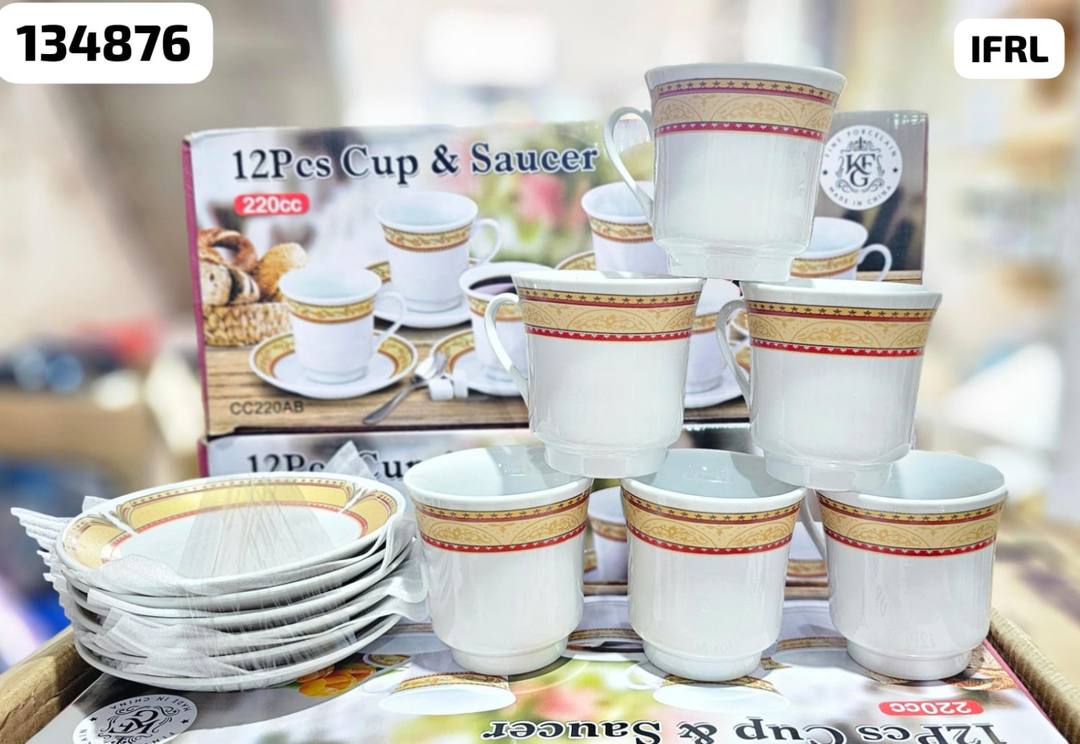 12PCS CERAMIC CUP AND SAUCER SET