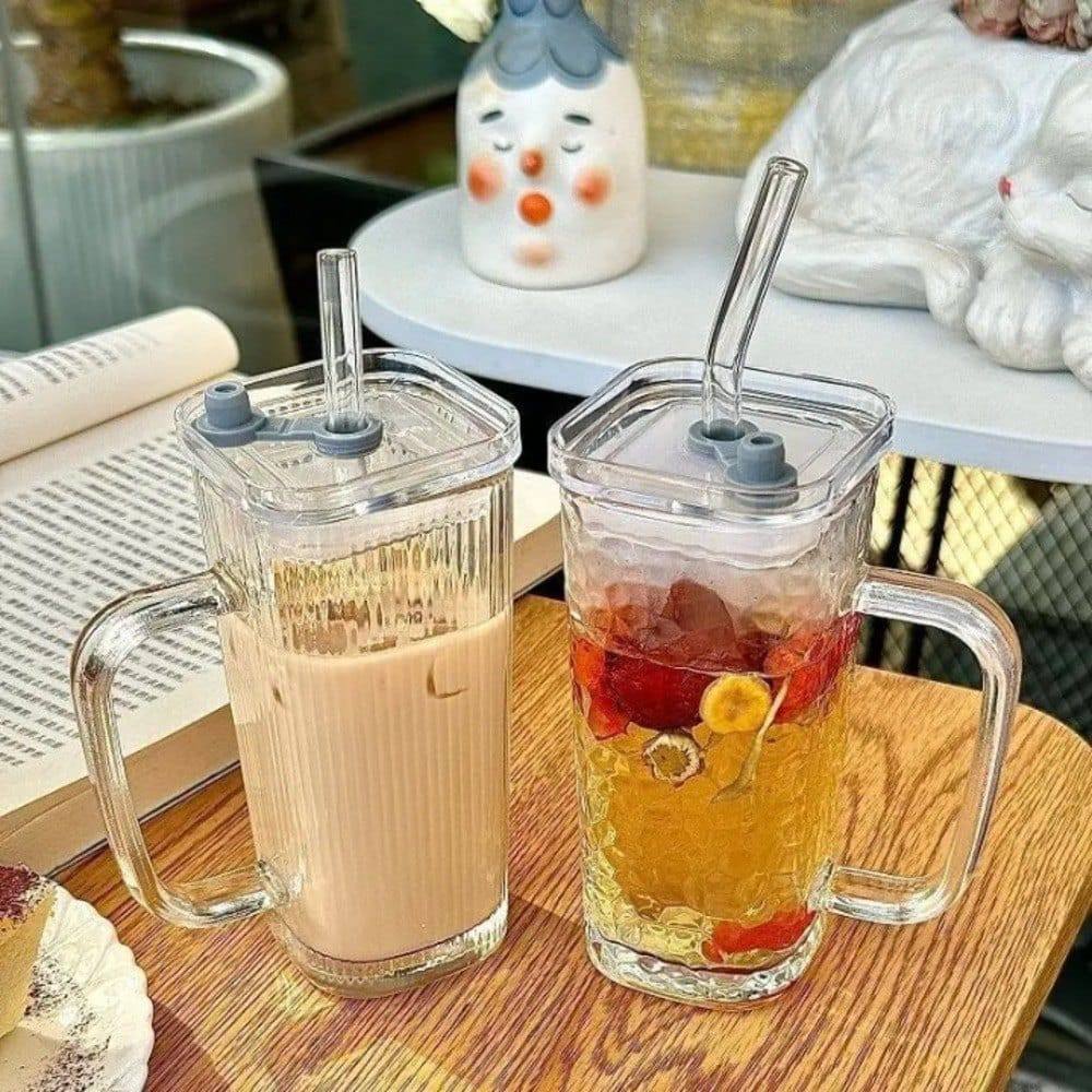 STRAW JUICE GLASS MUG FOR SALE