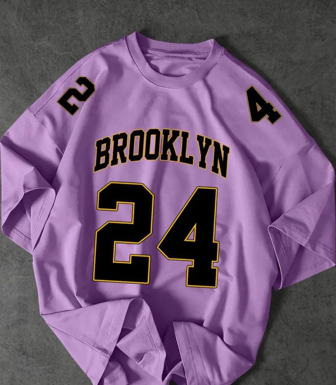 BROOKLYN 24 NUMBER T SHIRT WITH BLUE AND PURPLE TWO COLORS AVAILABLE