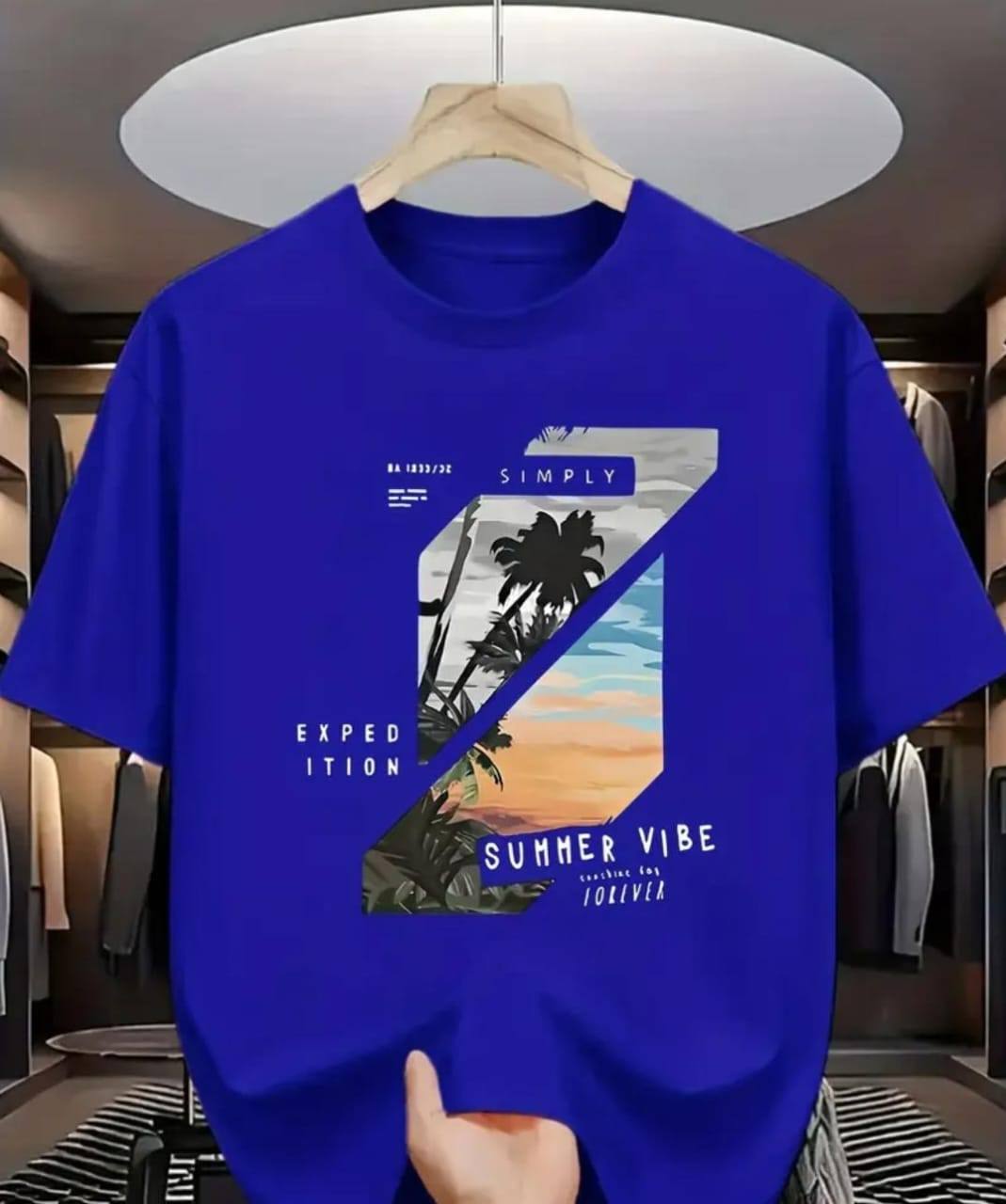 MID BLUE CASUAL T SHIRT NEW ARRIVE