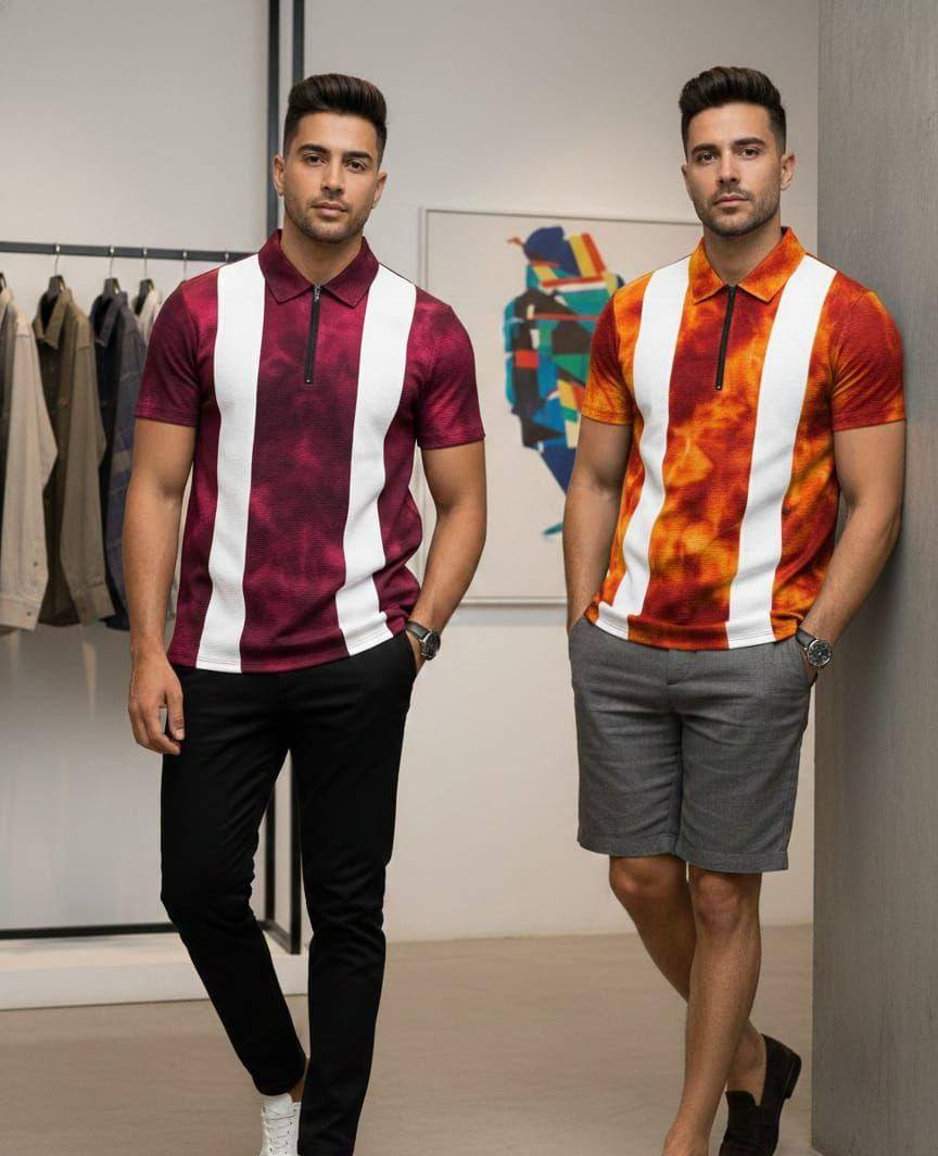 TWO TONE COLOUR COLLAR T-SHIRT FOR SALE