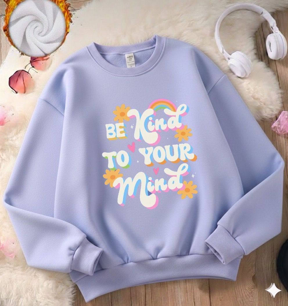 CASUAL TEE WITH 'BE KIND TO YOUR MIND' PRINT