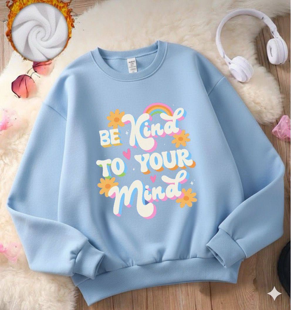 CASUAL TEE WITH 'BE KIND TO YOUR MIND' PRINT