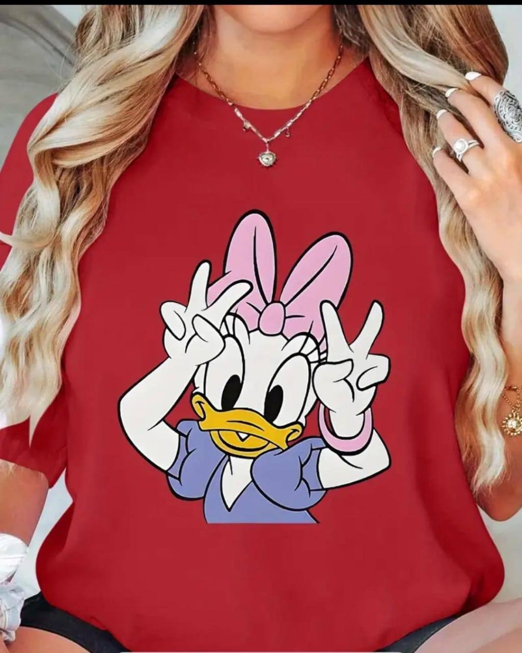 MICKY MOUSE PRINT T SHIRT LADIES