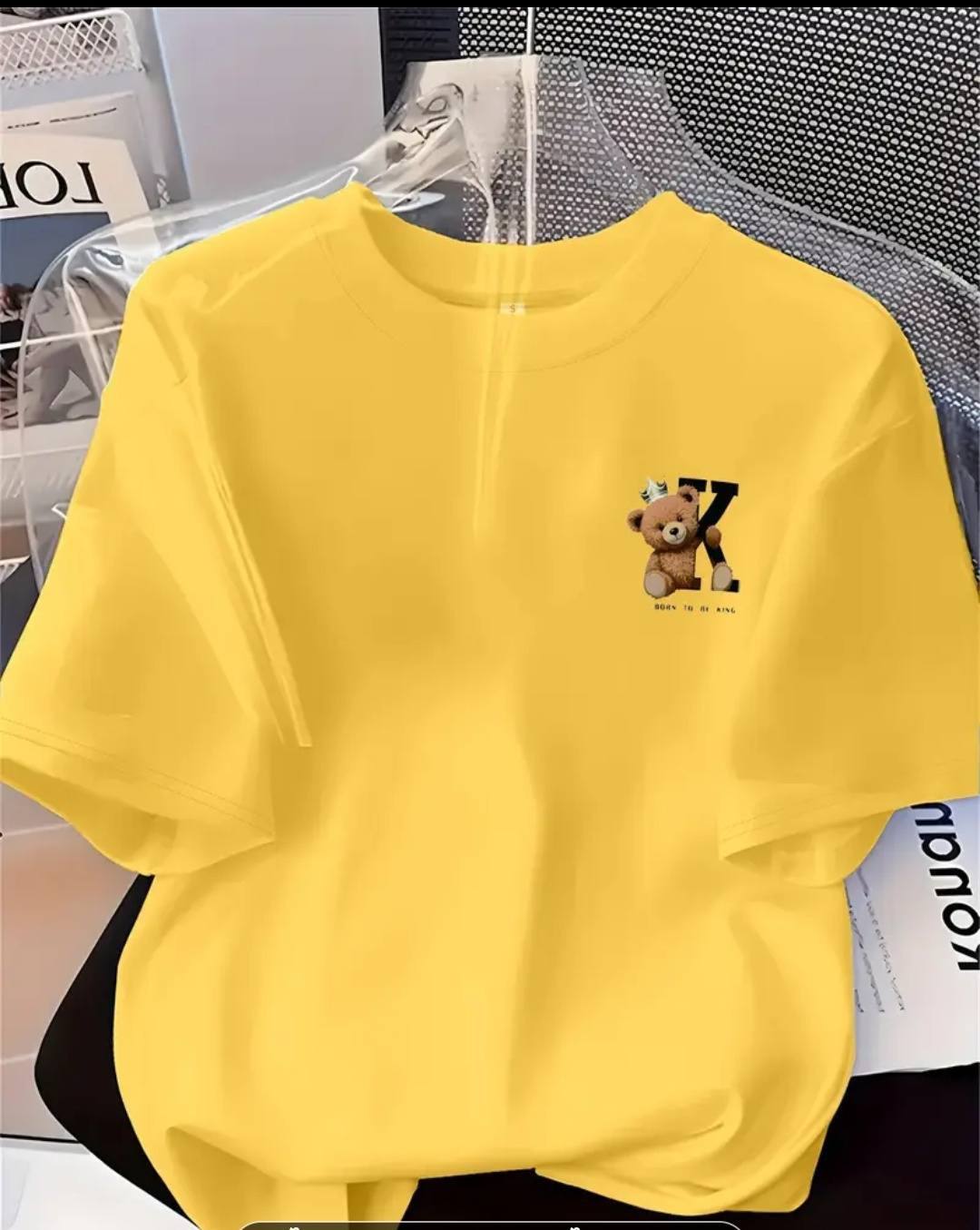 POCKET SIZE MINI PRINT T SHIRTS YELLOW DESIGN