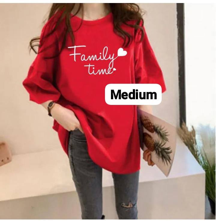 FAMILY TIME TOP STRETCHING T-SHIRT MATERIAL