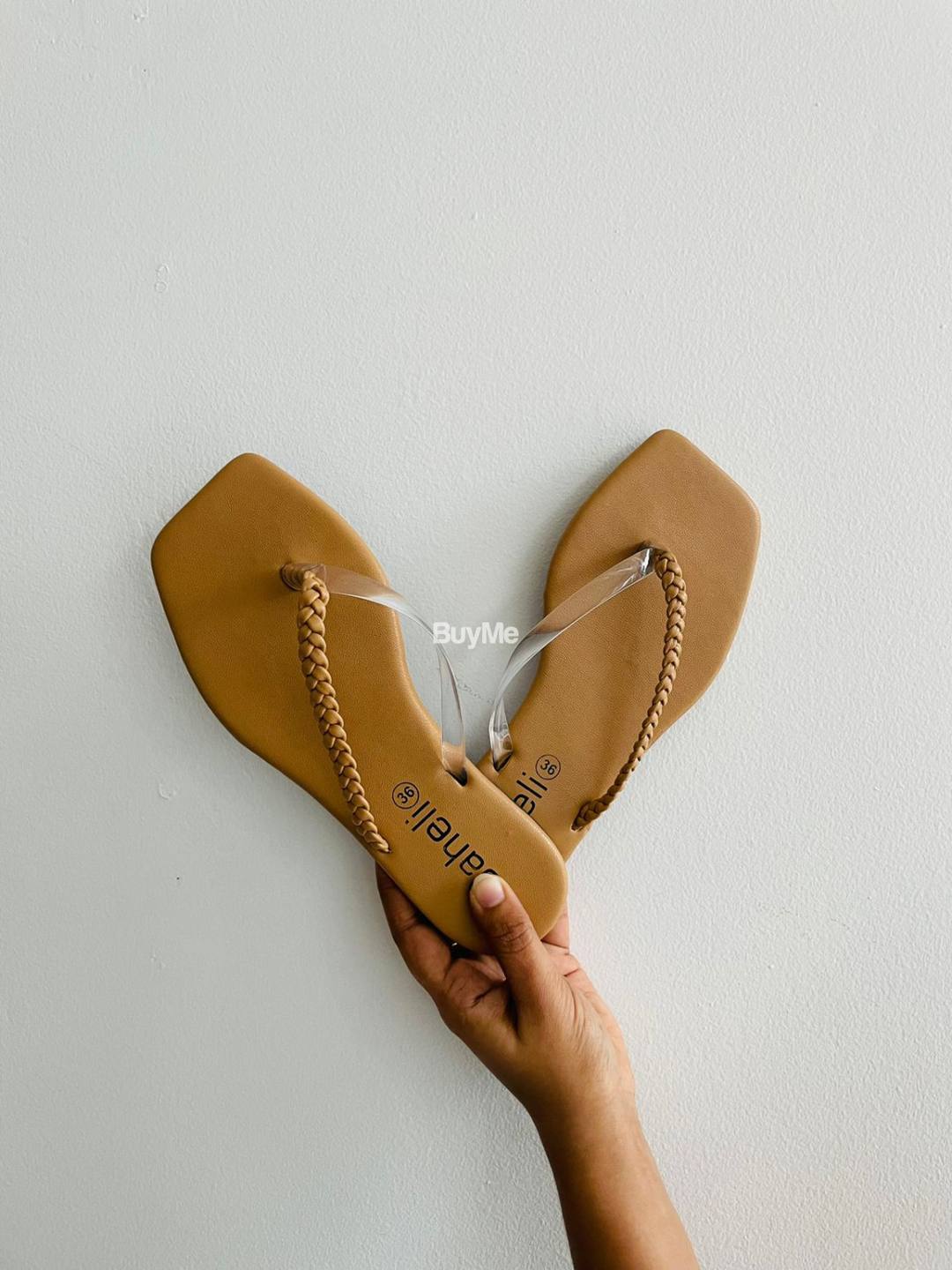 FLAT LADIES SLIPPERS -1 SIDE TRANSPARENT STRAP