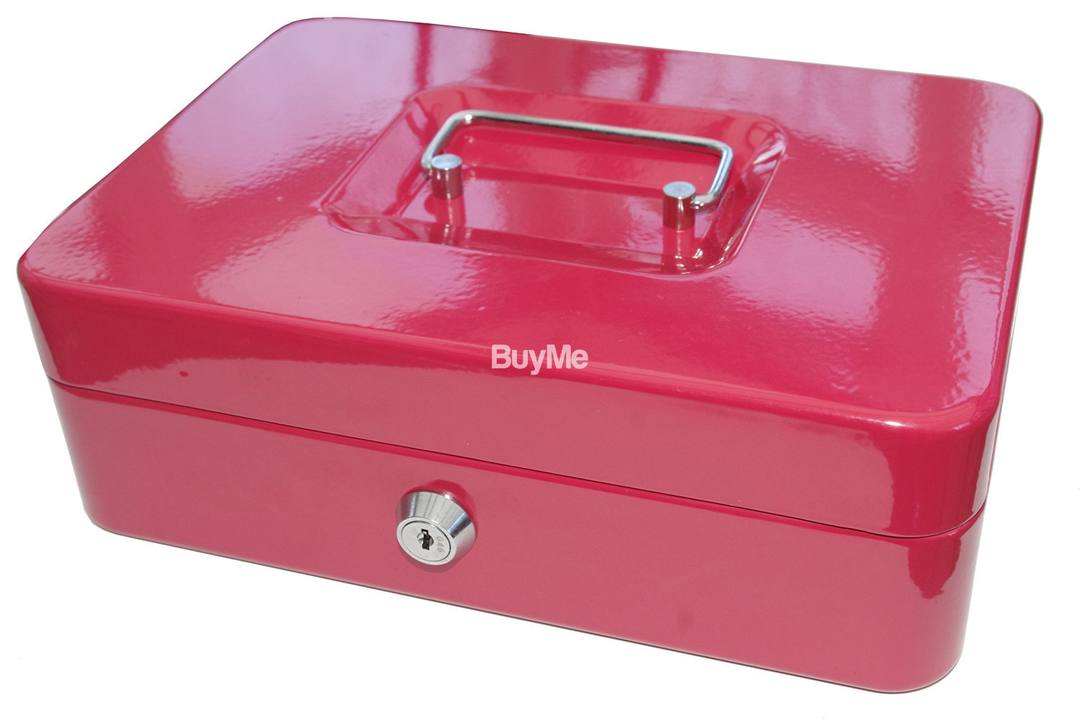 10" PETTY CASH TIN STEEL MONEY SAFE BOX WITH LOCK 2 KEYS