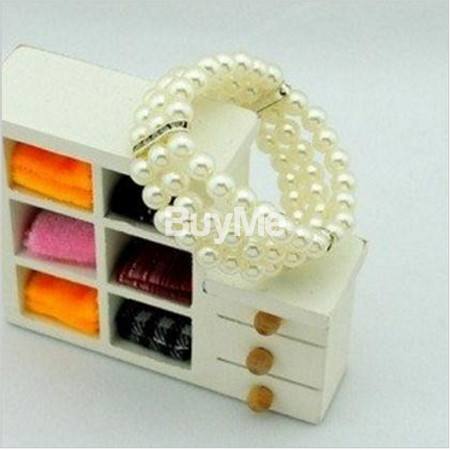WHITE PEARL ELASTIC BRACELET - SALE