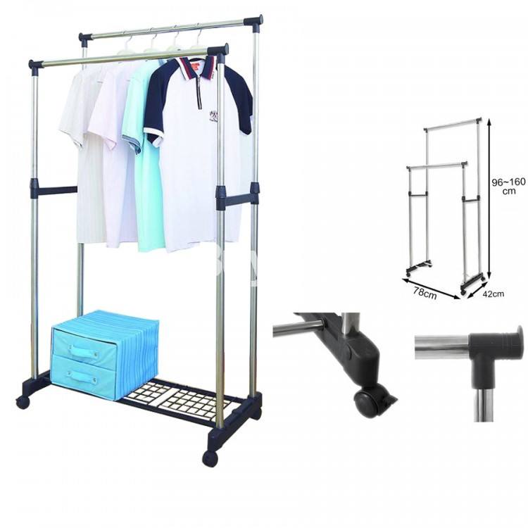 DOUBLE POLE STEEL CLOTH ADJUSTABLE RACK