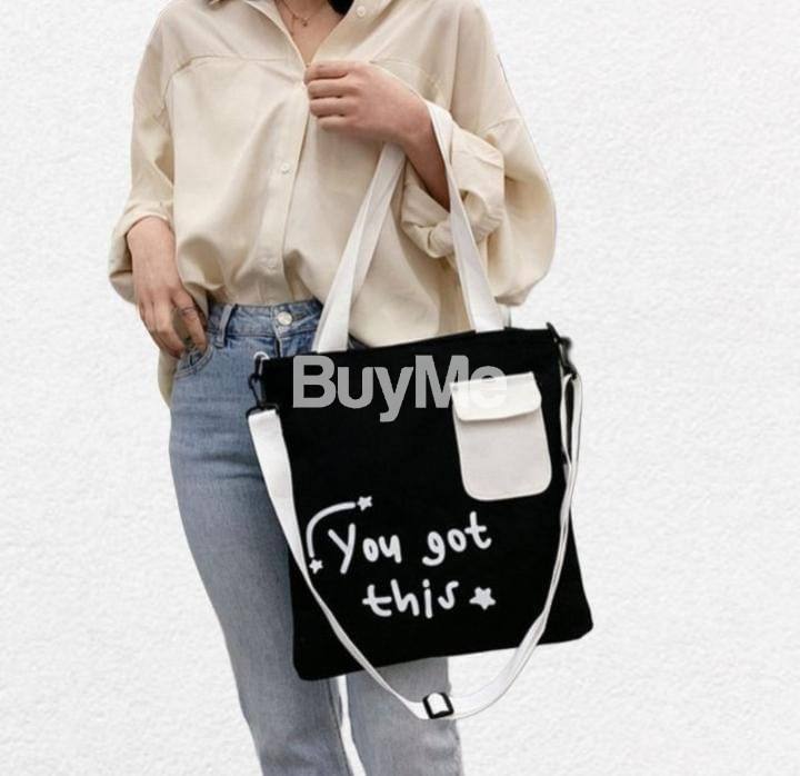 LINEN FABRIC BAGS - BLACK
