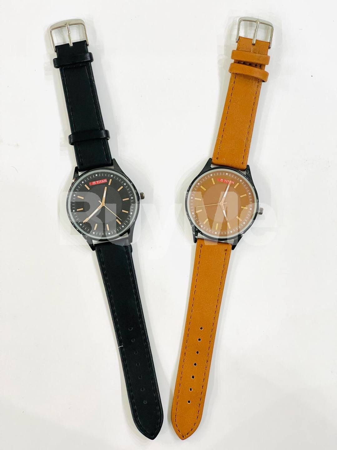TITAN LEATHER STRAP OFFICIAL LOOK GENTS WATCHES