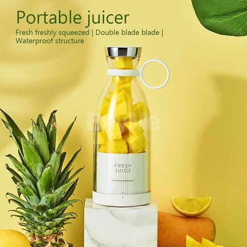 BOTTLE SHAPE PORTABLE JUICER - WHITE