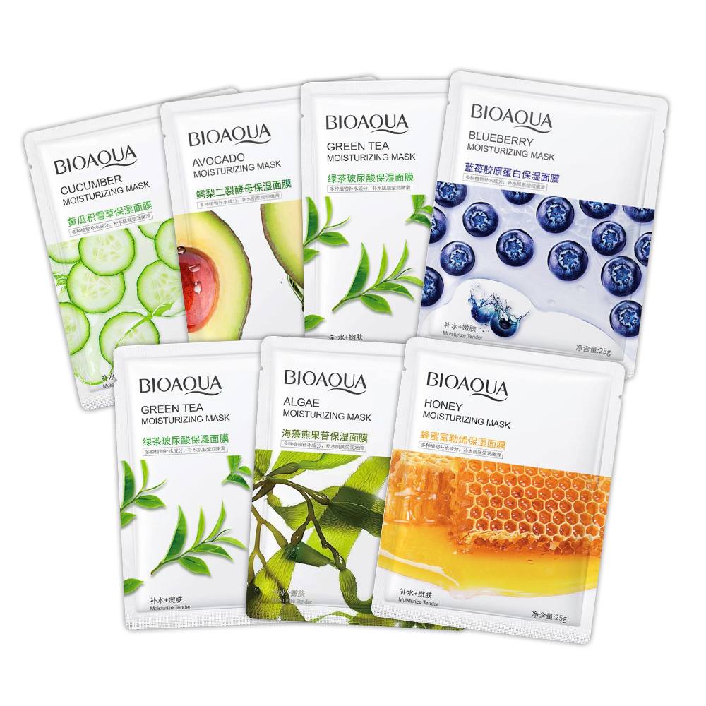 BIOAQUA Facial Mask Sheet 7 Pack Set (Moisturizing Natural Essence)