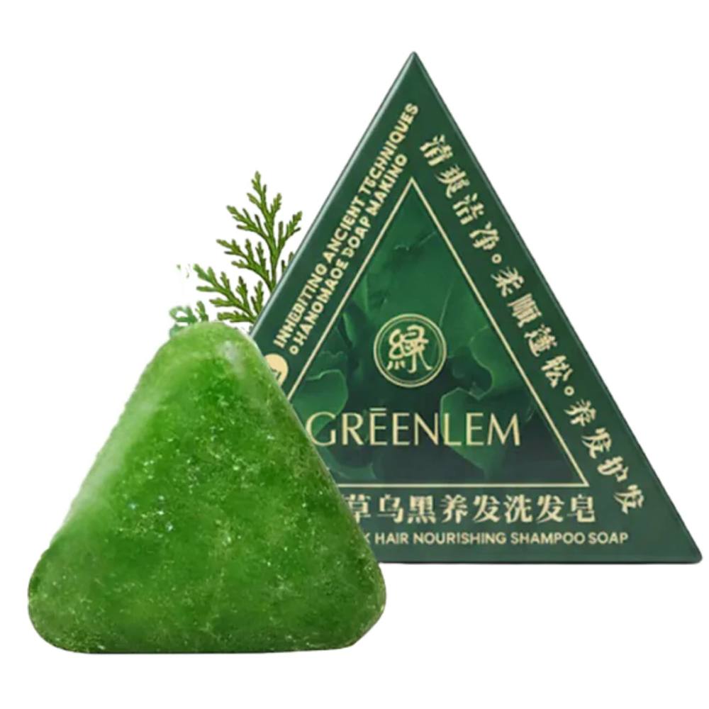 Greenlem Usman Grass Black Hair Nourishing Shampoo Triangle Bar 120g
