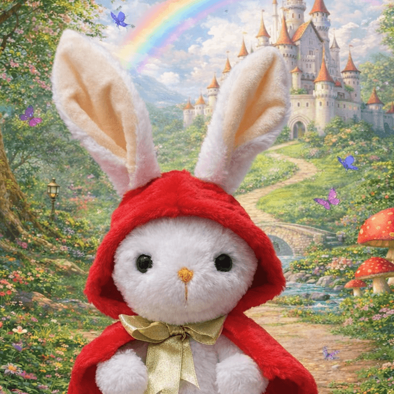 Handmade Soft Toy Red Riding Bunny
