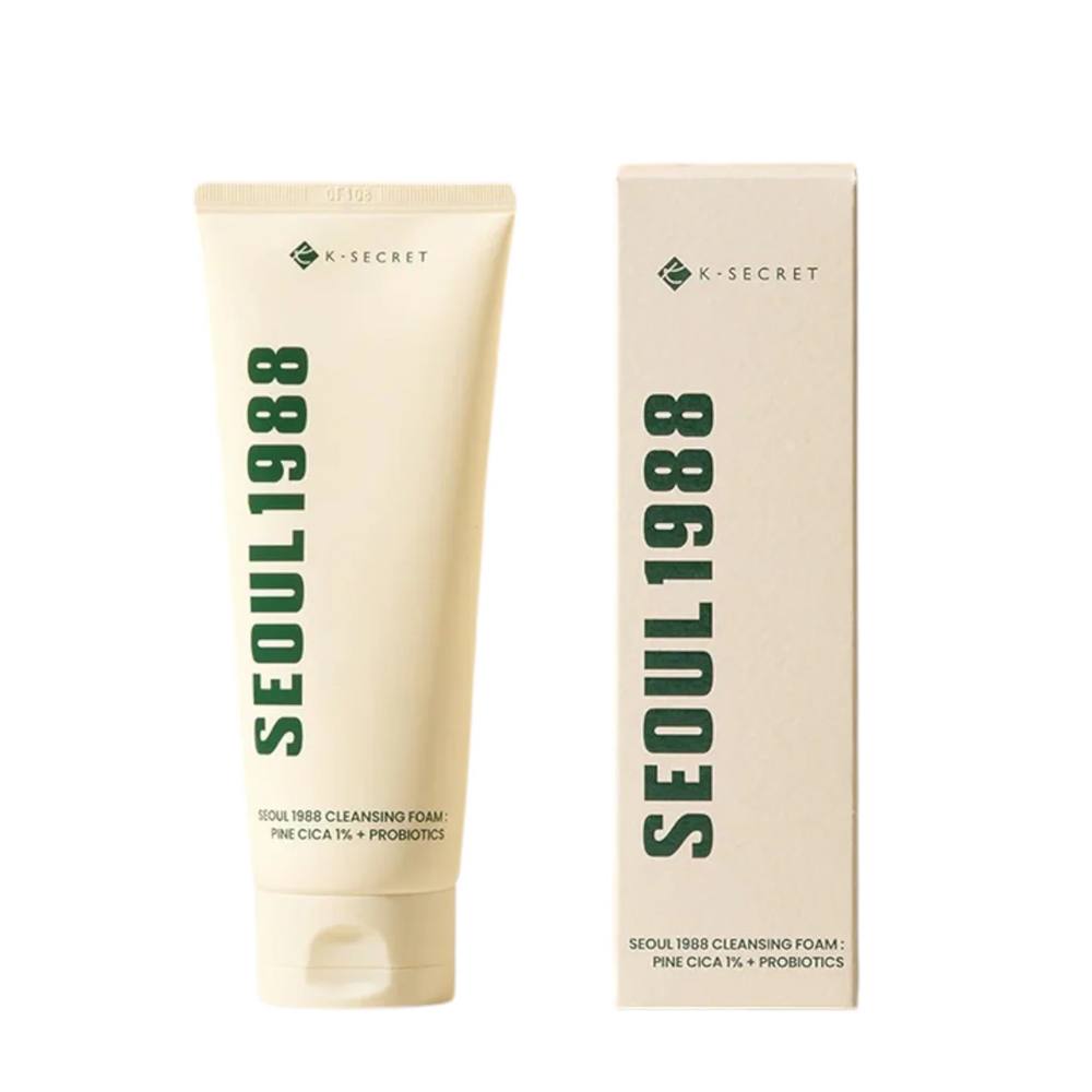 K-Secret SEOUL 1988 Cleansing Foam: Pine Cica 1% + Probiotics – 150m