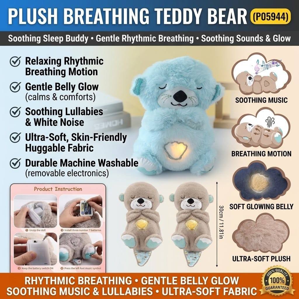 PLUSH BREATHING TEDDY BEAR