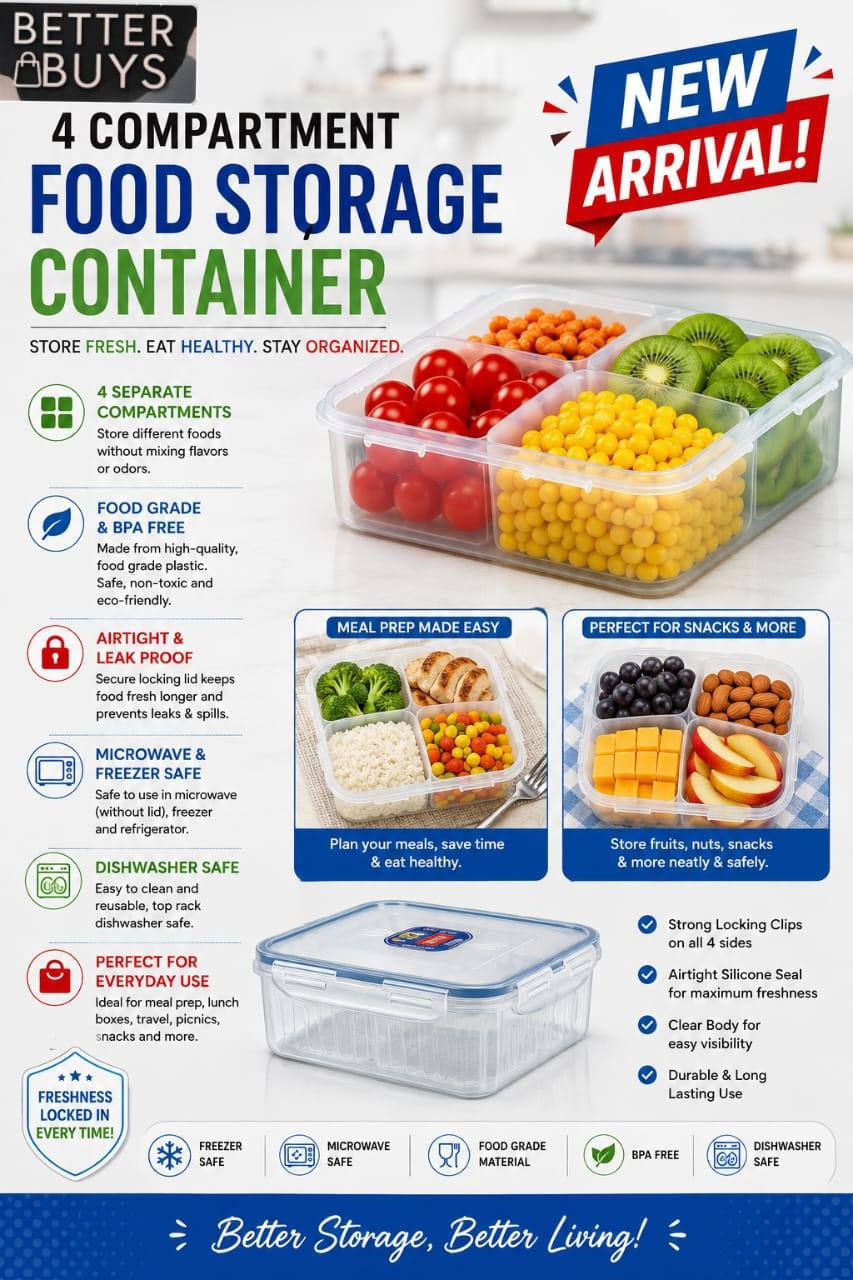 4 Compartment Fridge Storage