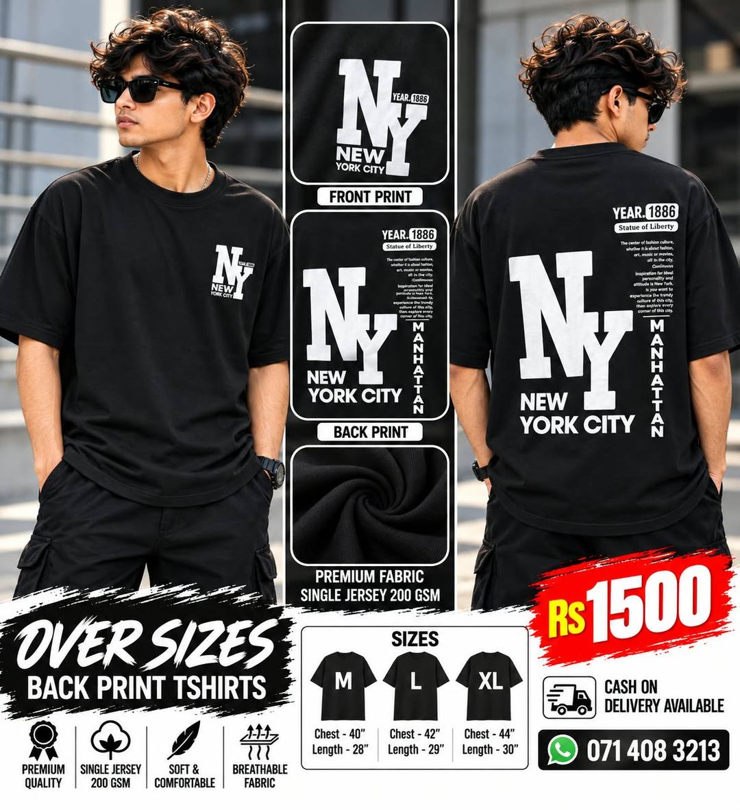 OVERSIZE BACK PRINT T-SHIRTS FOR SALE
