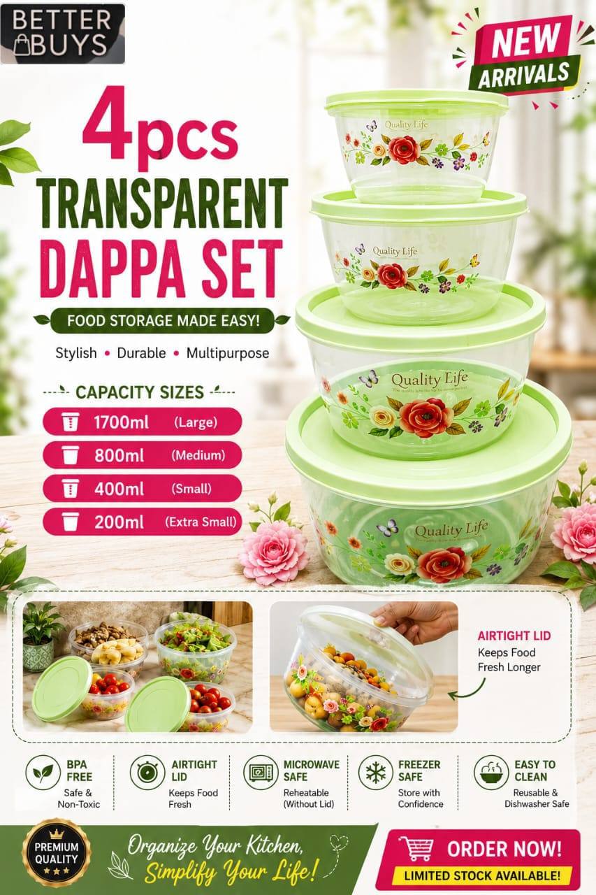 4PCS Transparent Dappa Set