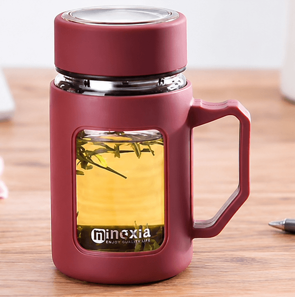 500ml Borosilicate Tea Mug with Airtight Lid