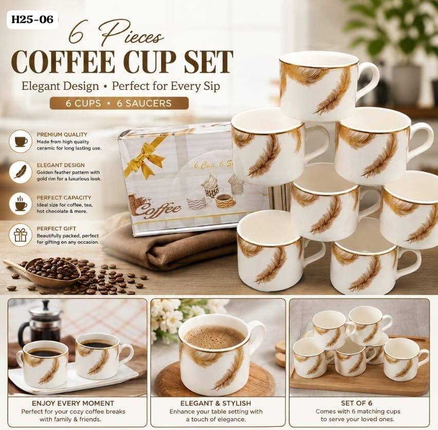 6PCS Premium Printed Cup Set โ 160ML