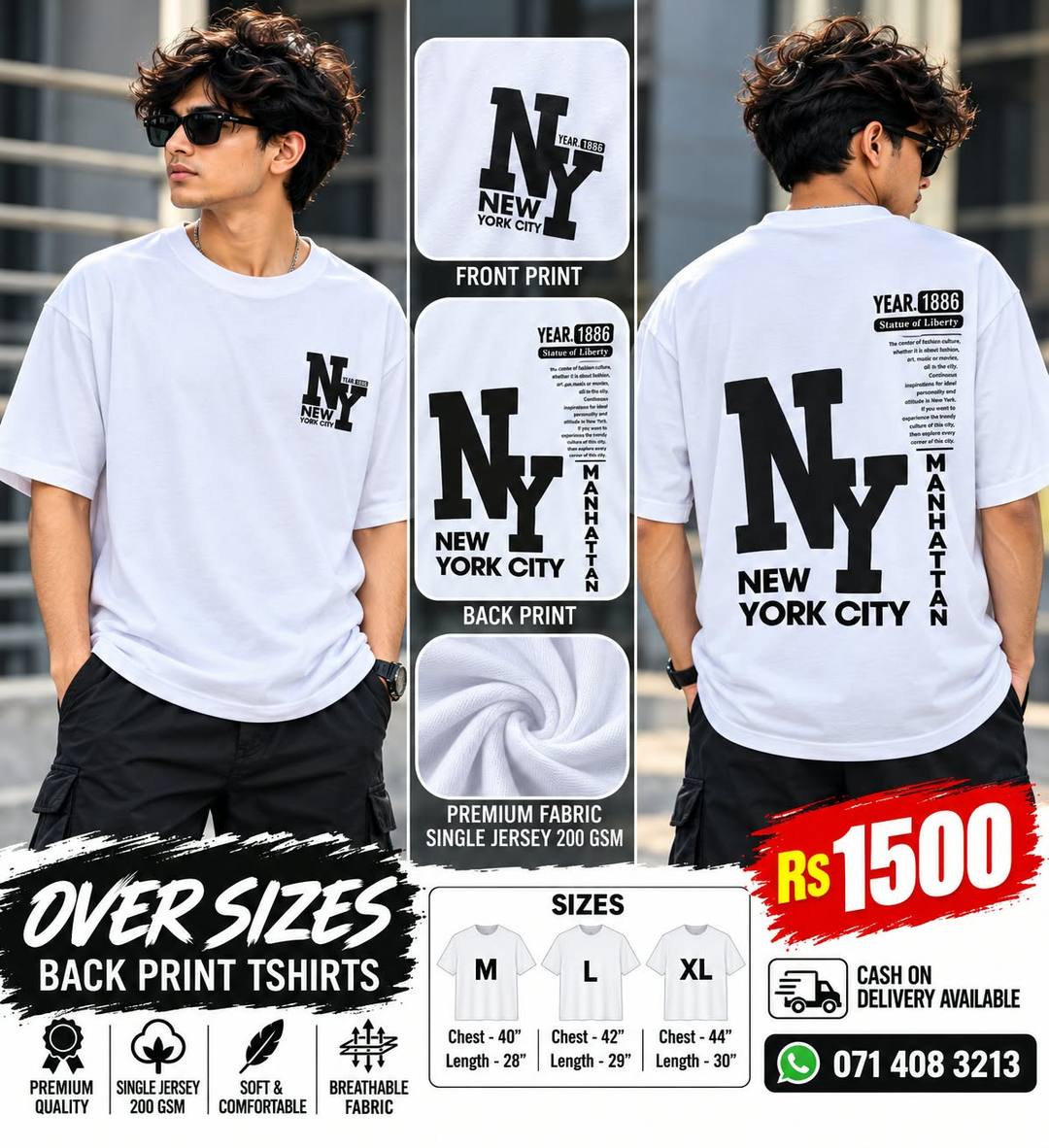 OVERSIZE BACK PRINT T-SHIRTS FOR SALE