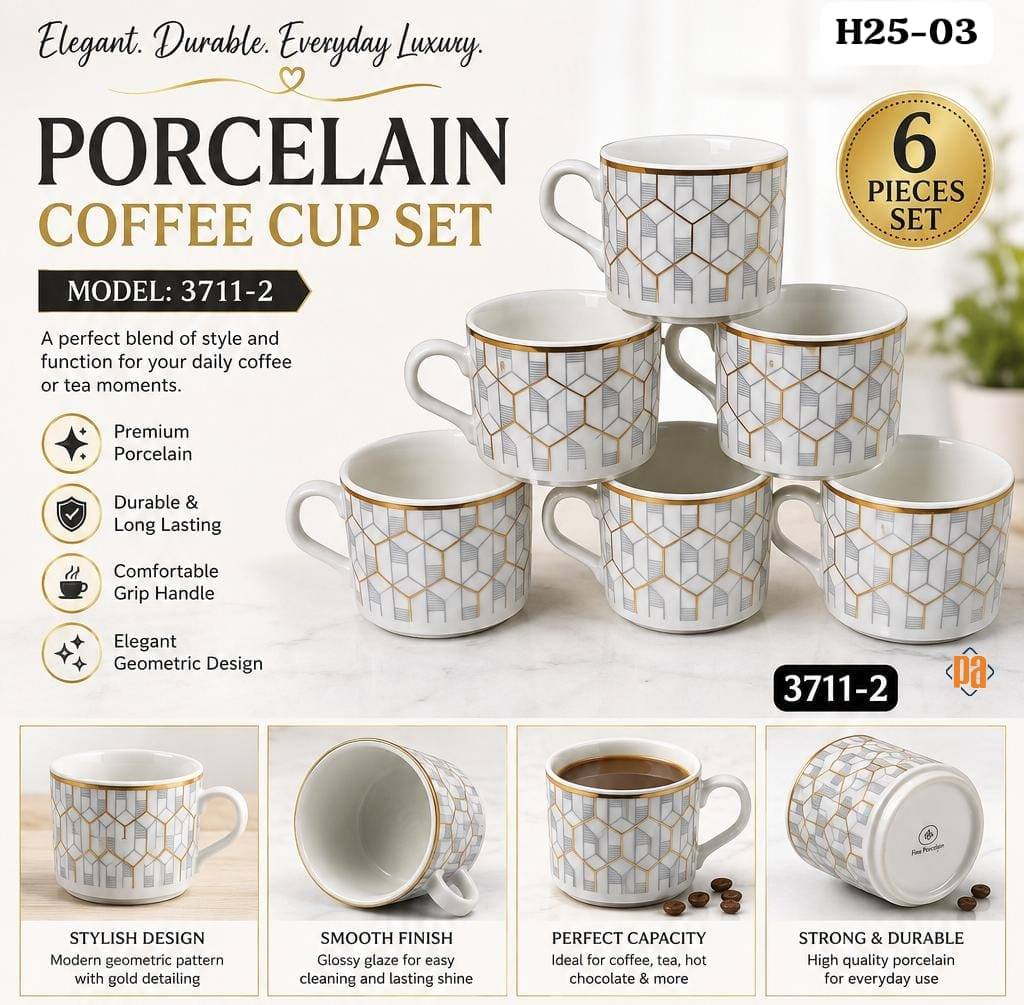 6PCS Premium Printed Cup Set โ 160ML