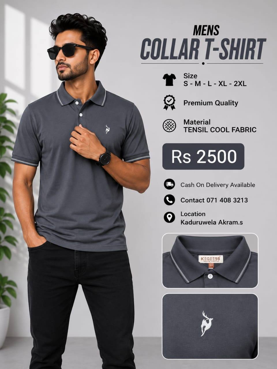 Mens Collar T-Shirt Available For Sale