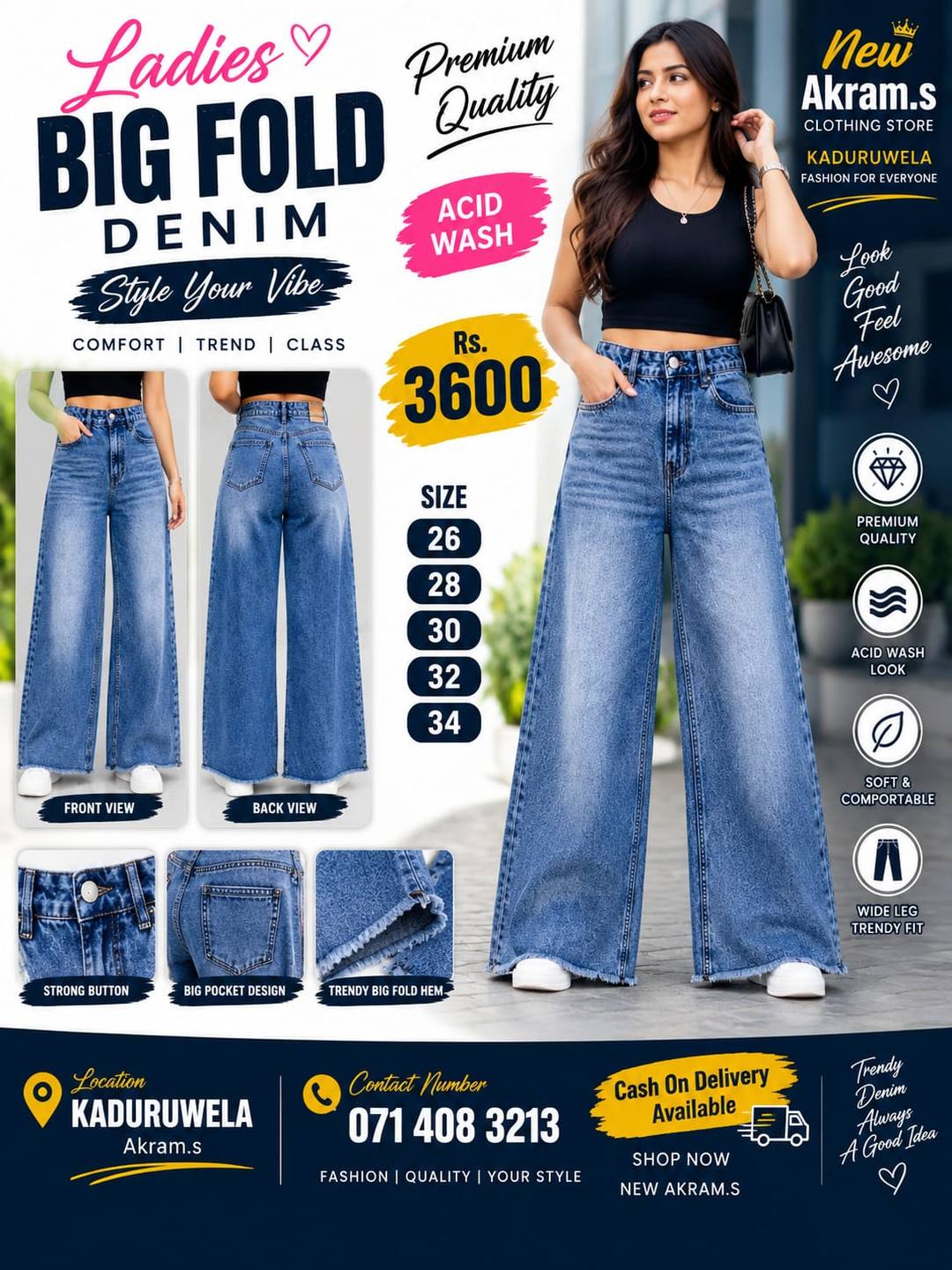 Ladies Acid Wash Denim โ Limited Stock