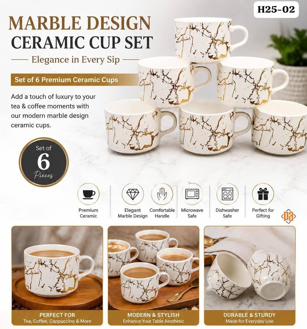 6PCS Premium Printed Cup Set