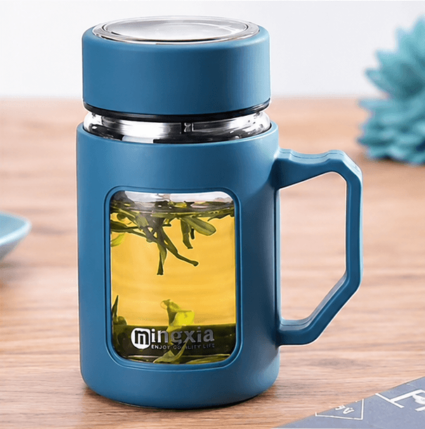 500ml Borosilicate Tea Mug with Airtight Lid Available