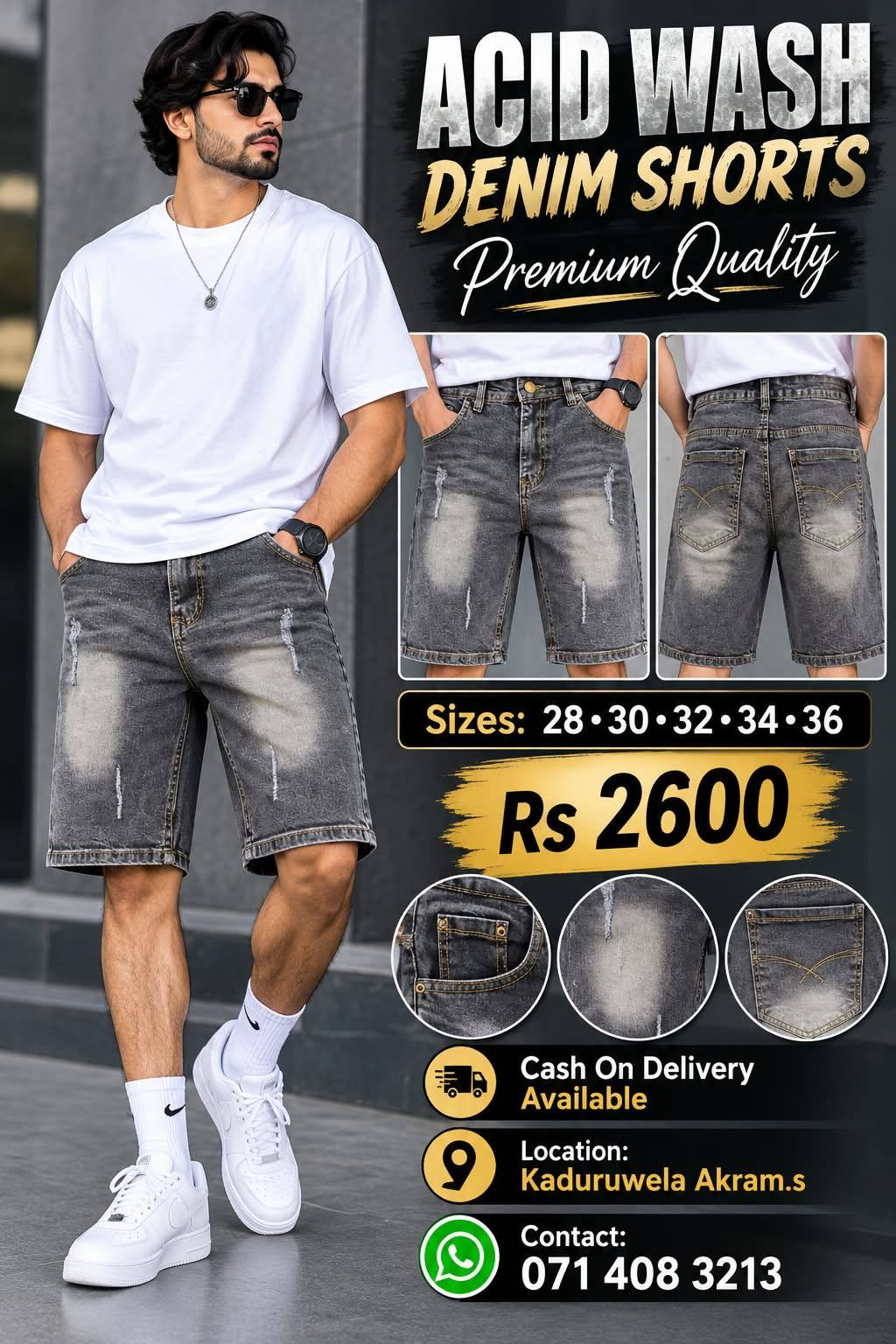 DENIM SHORTS AVAILABLE