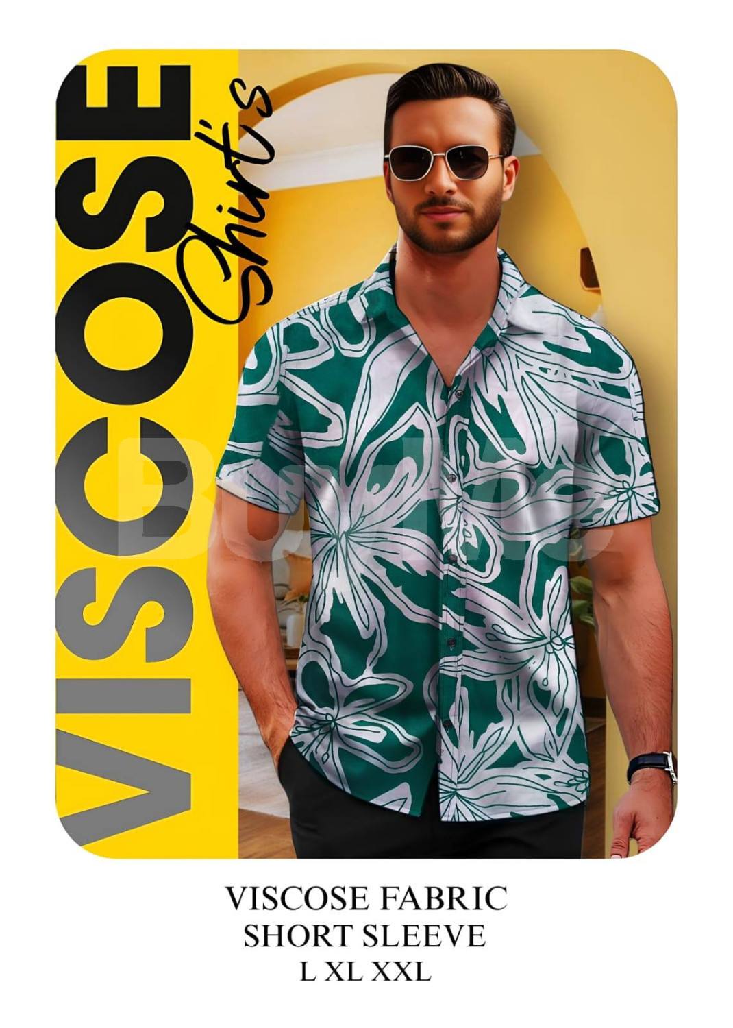 VISCOSE SHORT SLEEVE SHIRT - GREEN