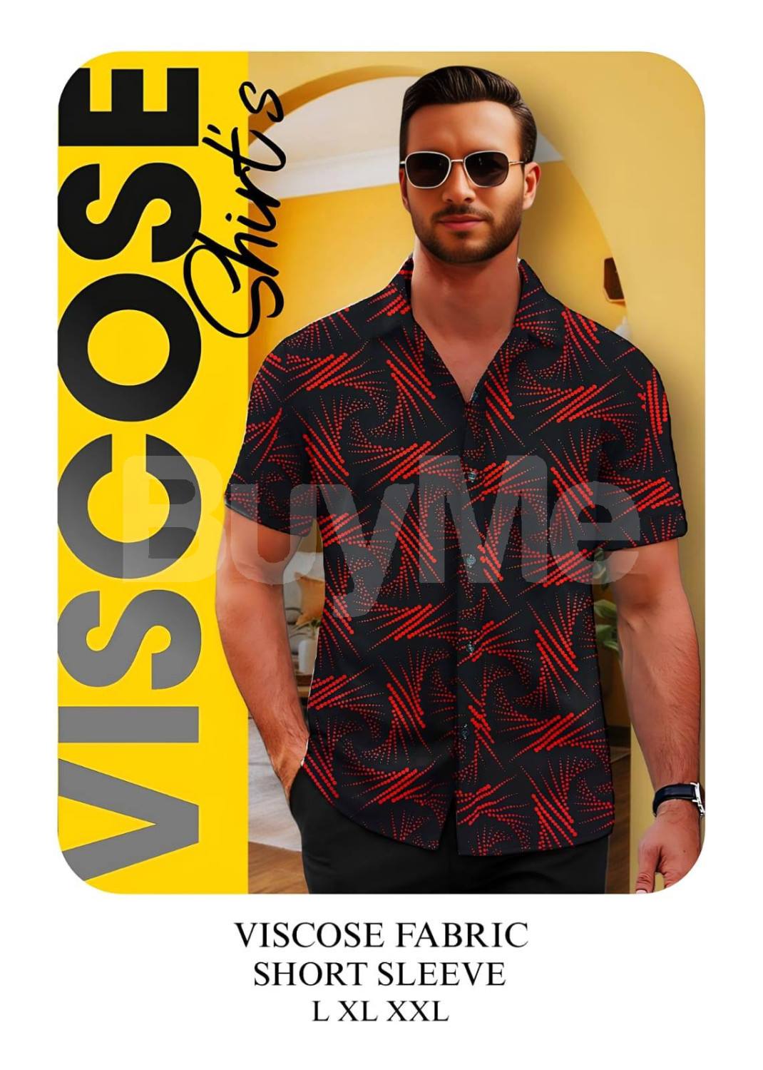 VISCOSE SHORT SLEEVE SHIRT - RED