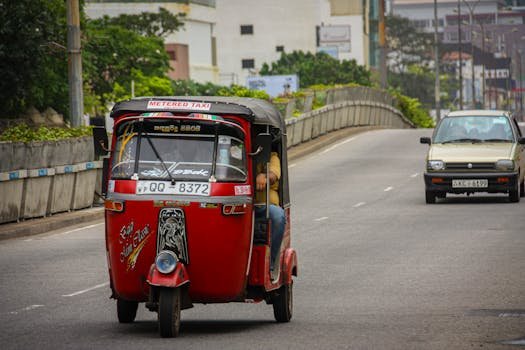 Tricycle Driving on the Road