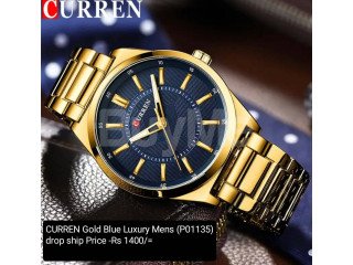 CURREN GOLD BLUE LUXURY MENS