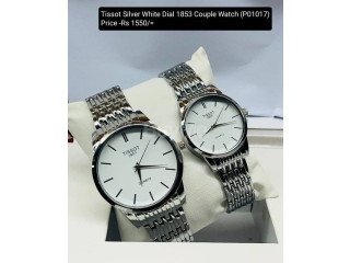 TISSOT SILVER WHITE DIAL 1853 COUPLE WATCH