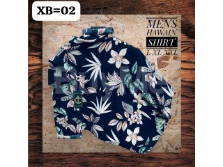 HAWAIN SHIRT - DARK BLUE AND WHITE