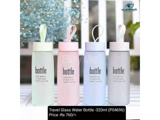 TRAVEL GLASS WATER BOTTLE - 320ML