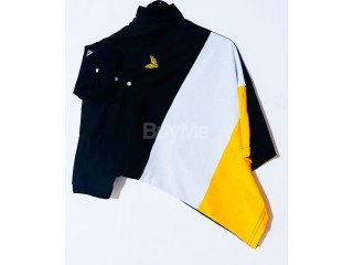 COLLOR T SHIRT - BLACK WHITE AND YELLOW