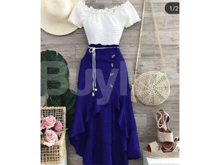 CASUAL LONG RUFFLE SKIRT FULL KIT - DARK BLUE