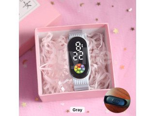 FASHION PLAIN COLOR TOUCH SMART WATCHES ELECTRONIC - GREY