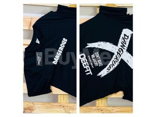 DOUBLE SIDE PRINT CREW NECK T-SHIRTS - BLACK