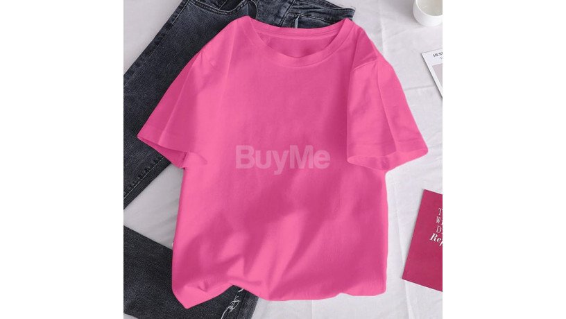 unisex-plain-baggy-t-shirts-pink-colour-big-0