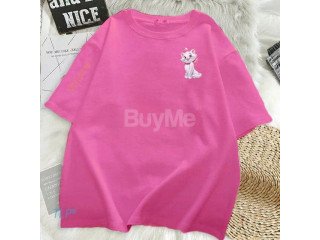 WOMEN'S HELLO KITTY BAGGY TSHIRT - PINK