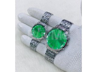 COUPLE WATCH - SILVER AND GREEN