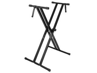 KEYBOARD STAND DOUBLE X-STYLE WITH LOCKING STRAPS